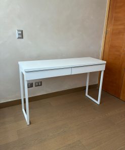 Escritorio 2 cajones blanco Ikea melamina y acero