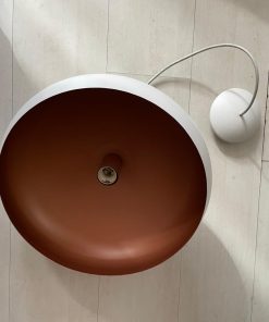 Lámpara de techo metálica blanca interno color cobre