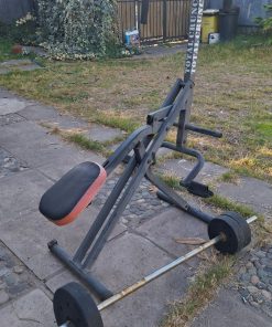 Máquina ejercicios Total Crunch y barra con pesas