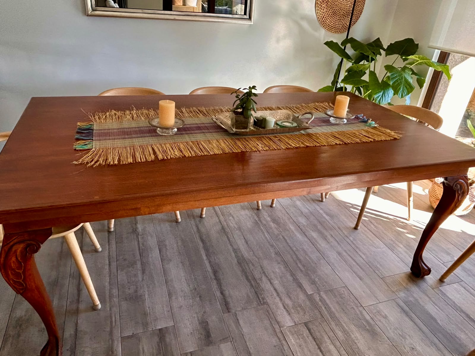 Mesa comedor madera patas talladas - Imagen 7