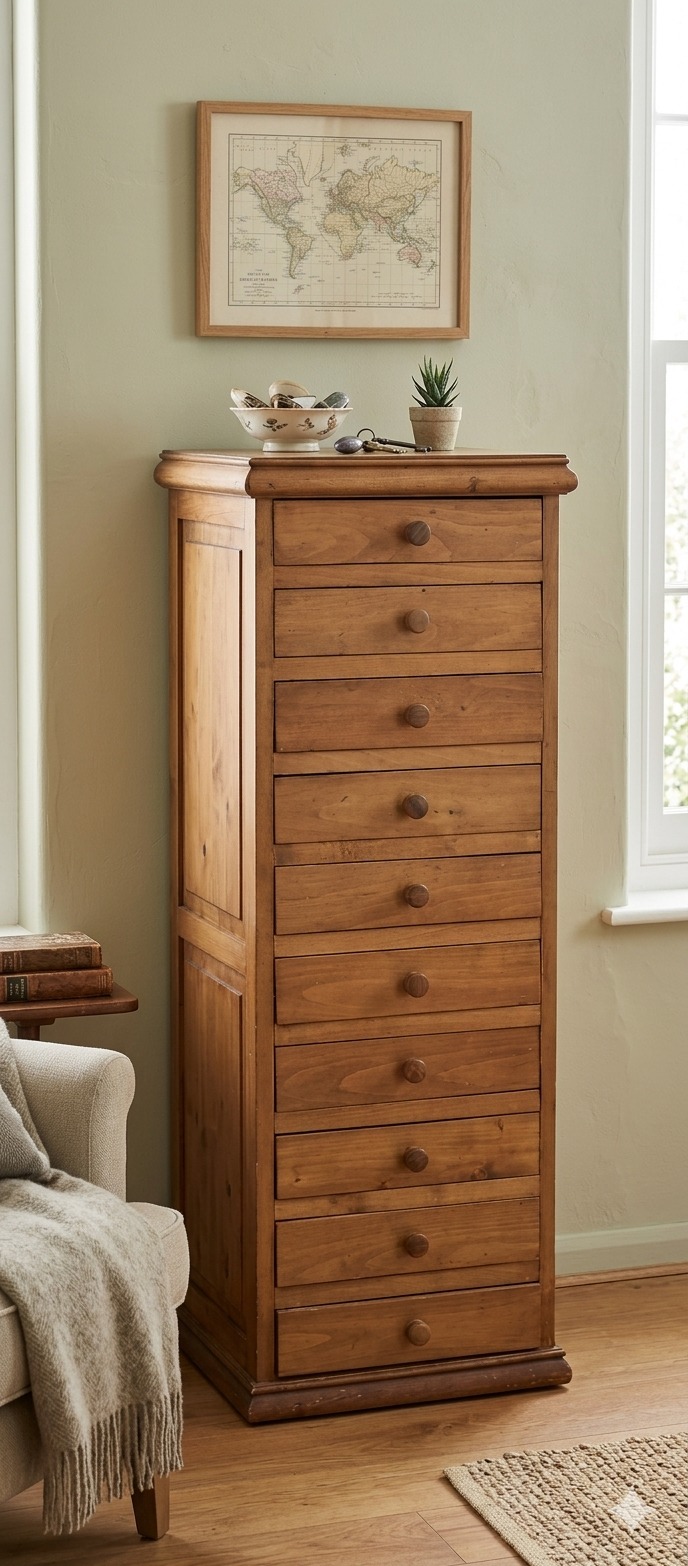 Mueble cajonera alta madera 10 cajones - Imagen 2