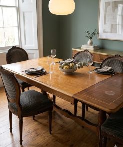 Mesa de comedor madera marquetería con extensiones