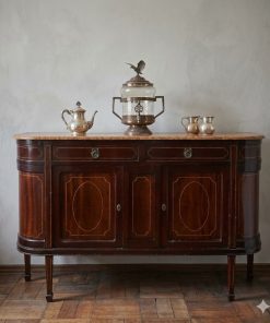 Buffet madera marquetería cubierta mármol