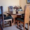 Juego de comedor redondo rustico campestre con 6 sillas