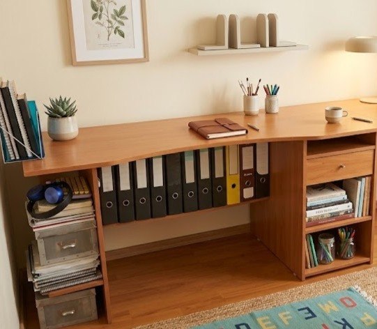 Escritorio con compartimientos y cajón