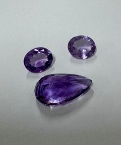 Set 3 piedras preciosas Amatistas para engaste
