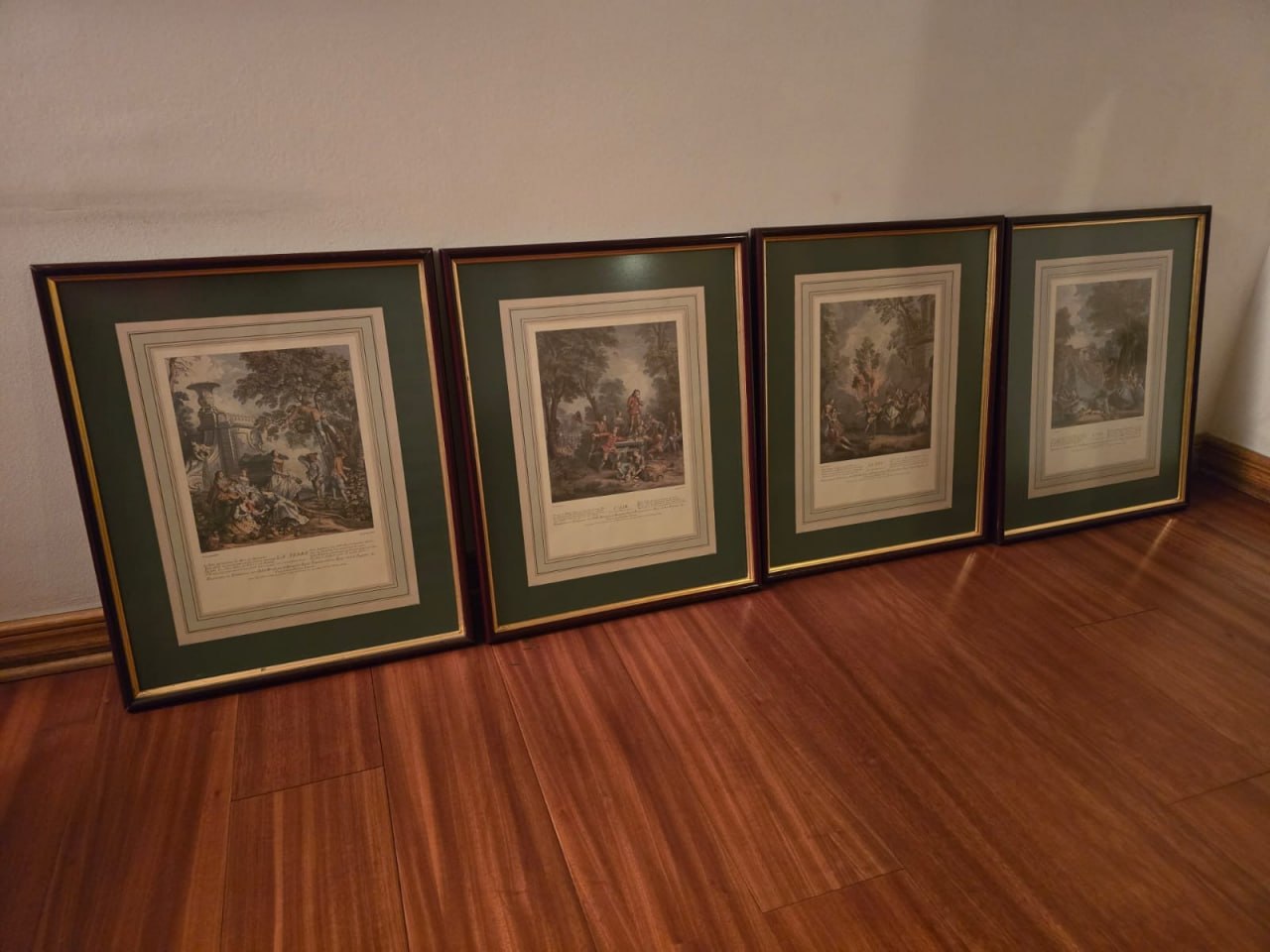 Set 4 cuadros láminas francesas