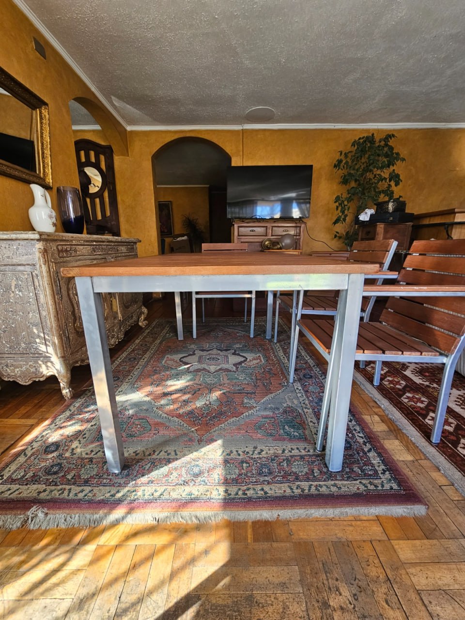 Juego comedor terraza madera 6 sillas