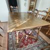 Mesa comedor extensible de madera encina