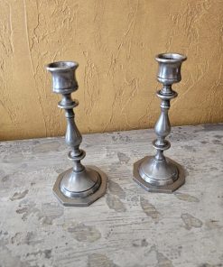 Par candelabros peltre
