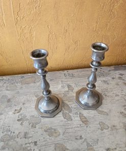 Par candelabros peltre