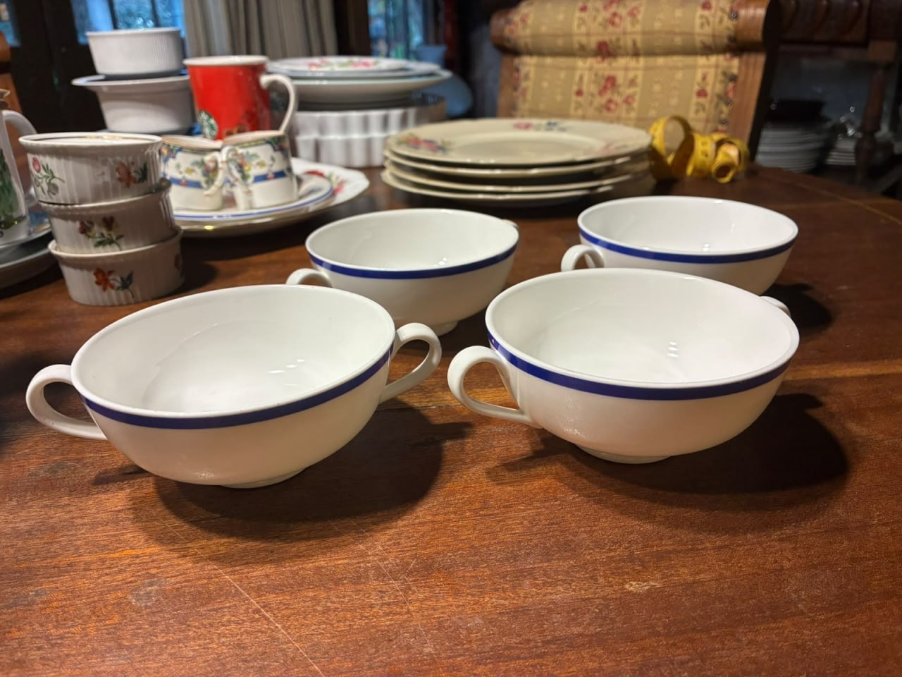 Set 4 tazas consomé inglesas