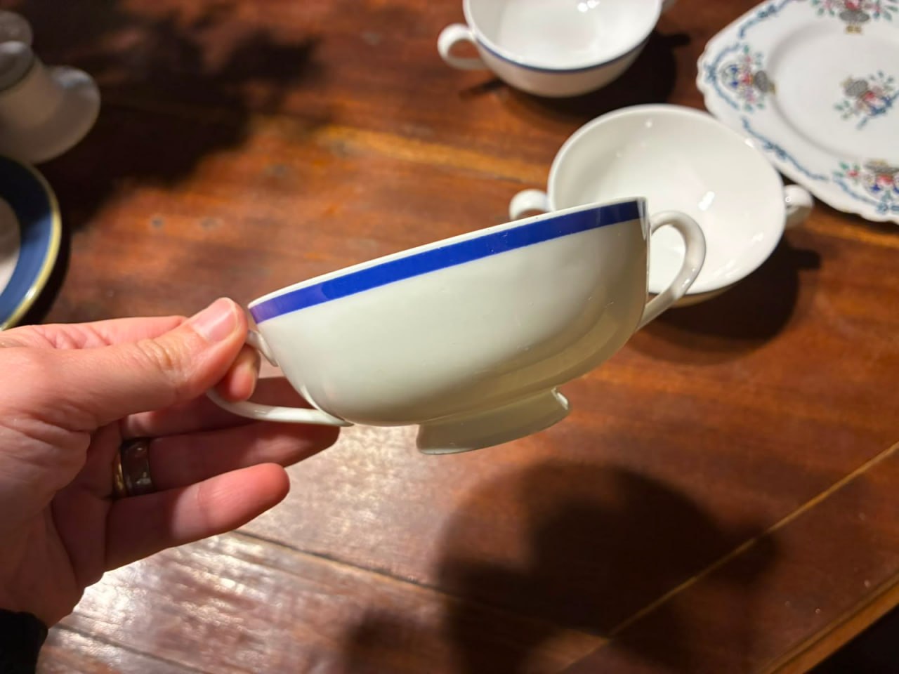 Set 4 tazas consomé inglesas