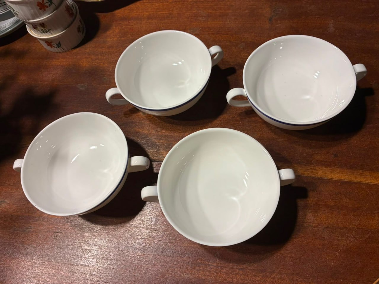 Set 4 tazas consomé inglesas