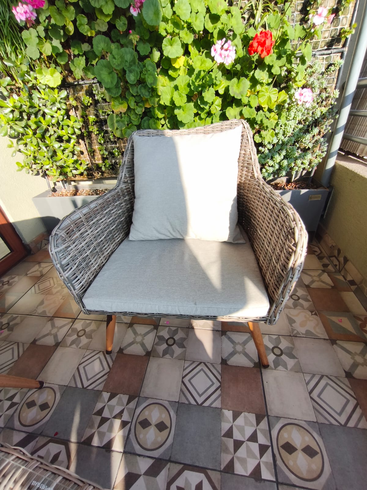 Juego de terraza 4 piezas rattan imitación - Imagen 3