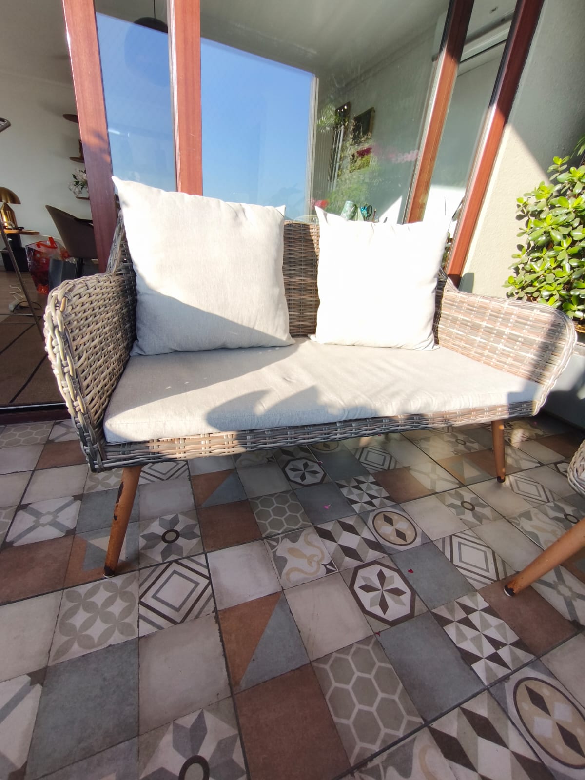 Juego de terraza 4 piezas rattan imitación - Imagen 6