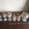 Set 75 vasos y copas vidrio soplado ámbar
