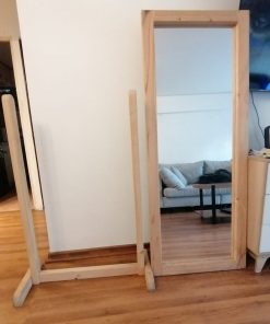 Espejo de pie borde madera