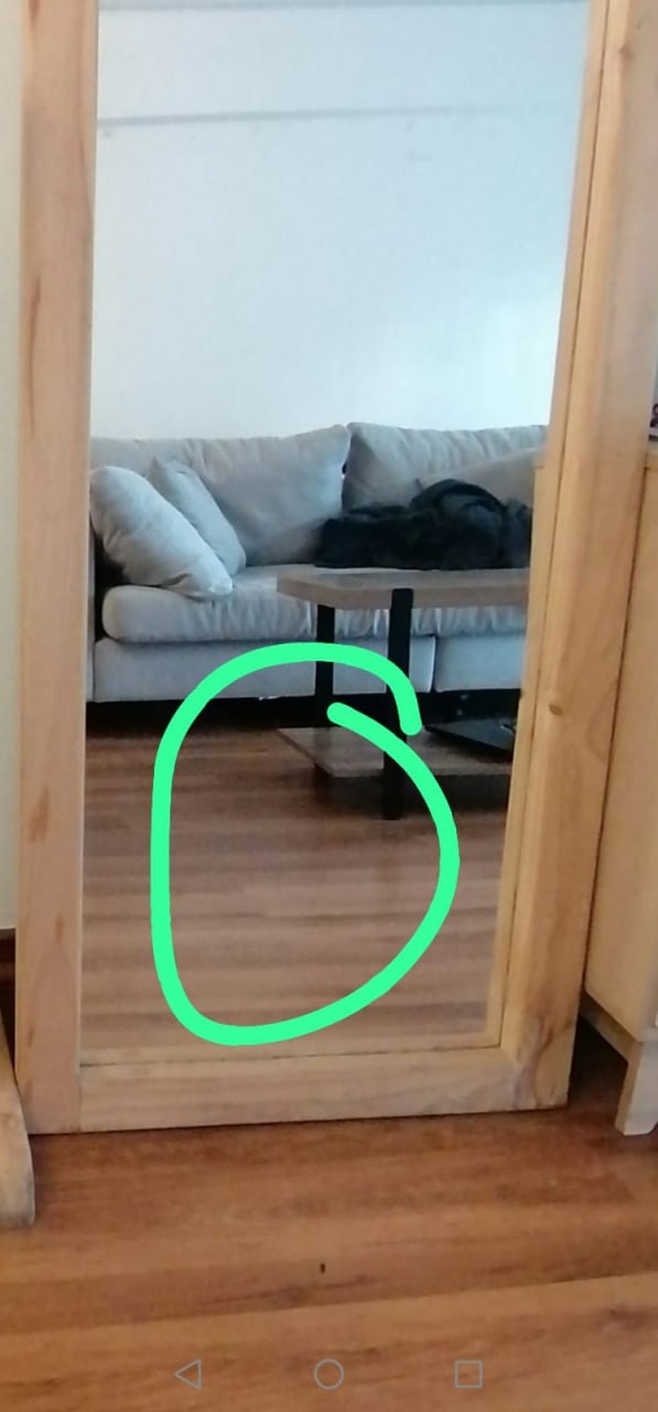 Espejo de pie borde madera