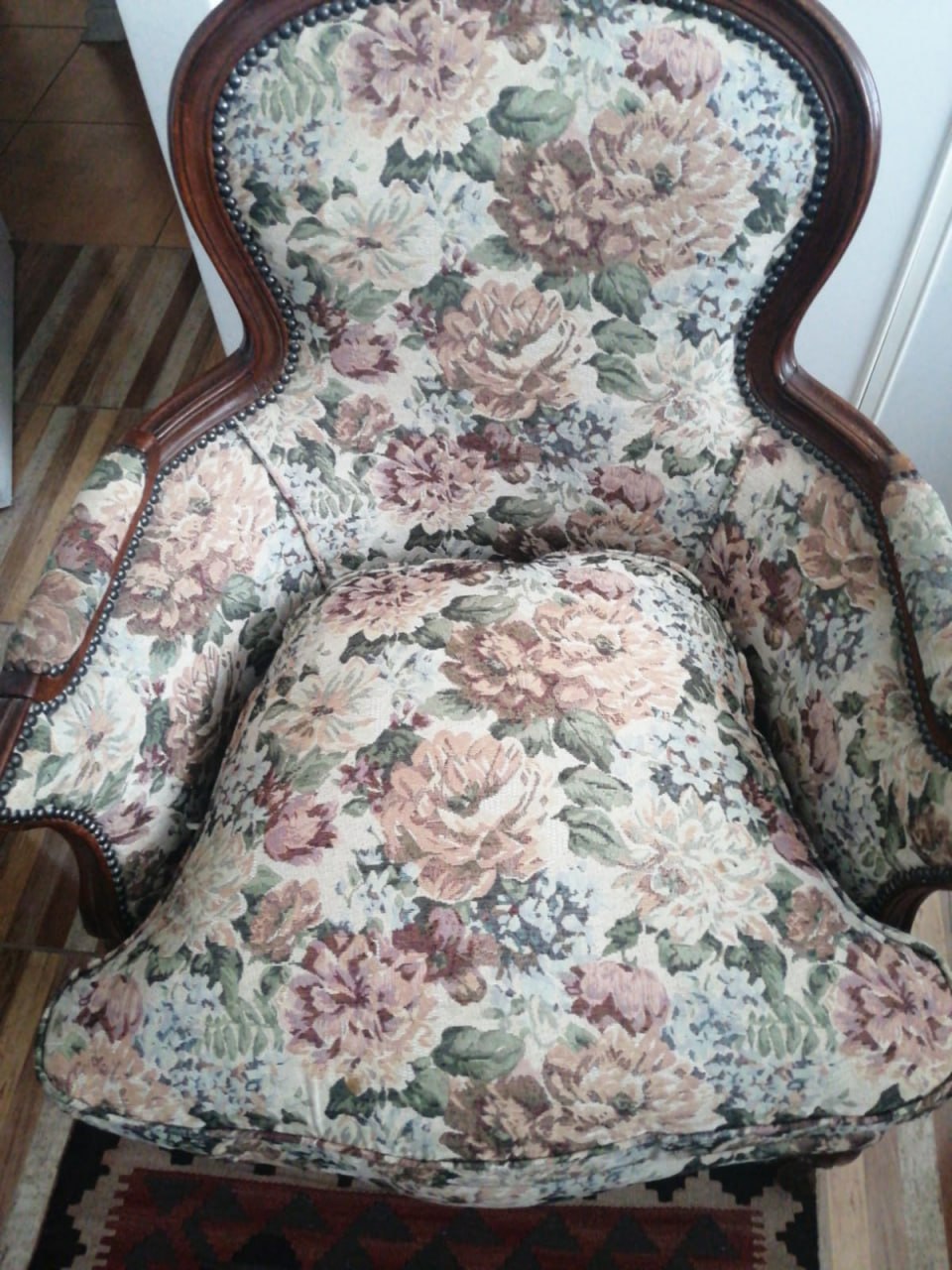 Sillón poltrona Luis XV francés - Imagen 2