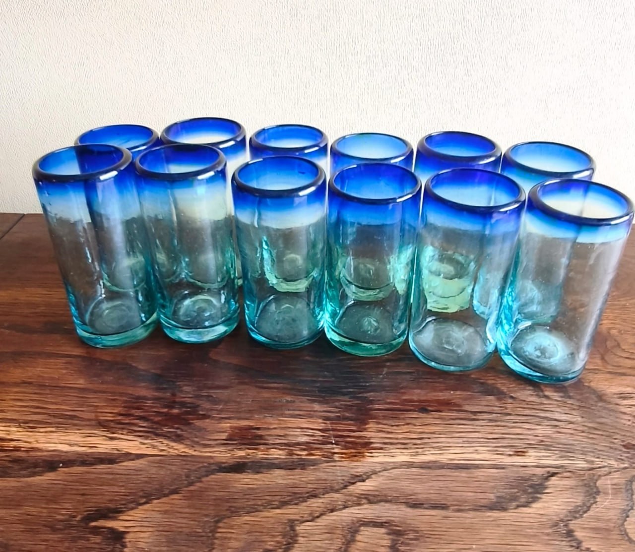 Juego 12 vasos azules