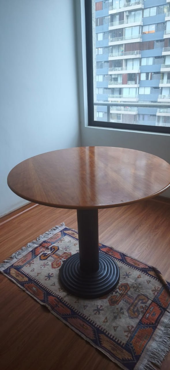 Mesa de comedor madera noble redonda - Imagen 2