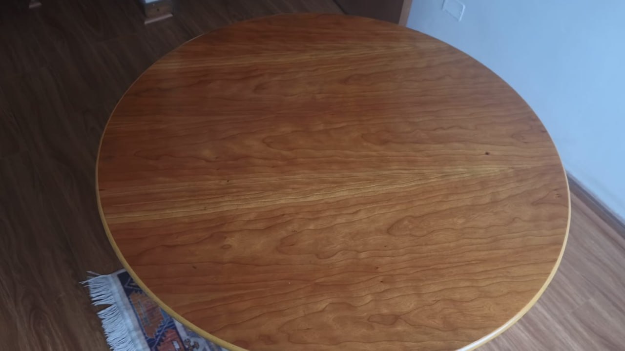 Mesa de comedor madera noble redonda - Imagen 3