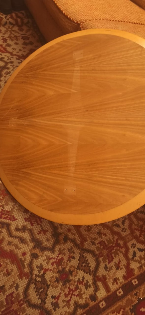 Mesa de comedor madera noble redonda - Imagen 6