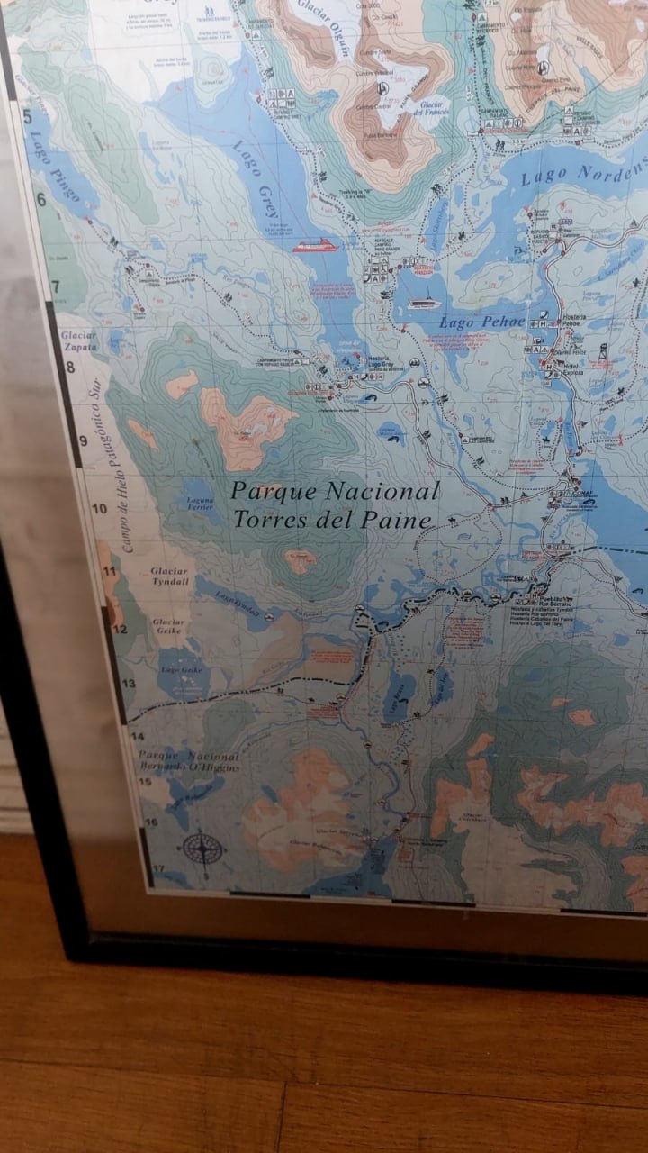 Cuadro mapa Torres del Paine - Imagen 3