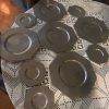 Juego de 10 platos octagonales peltre