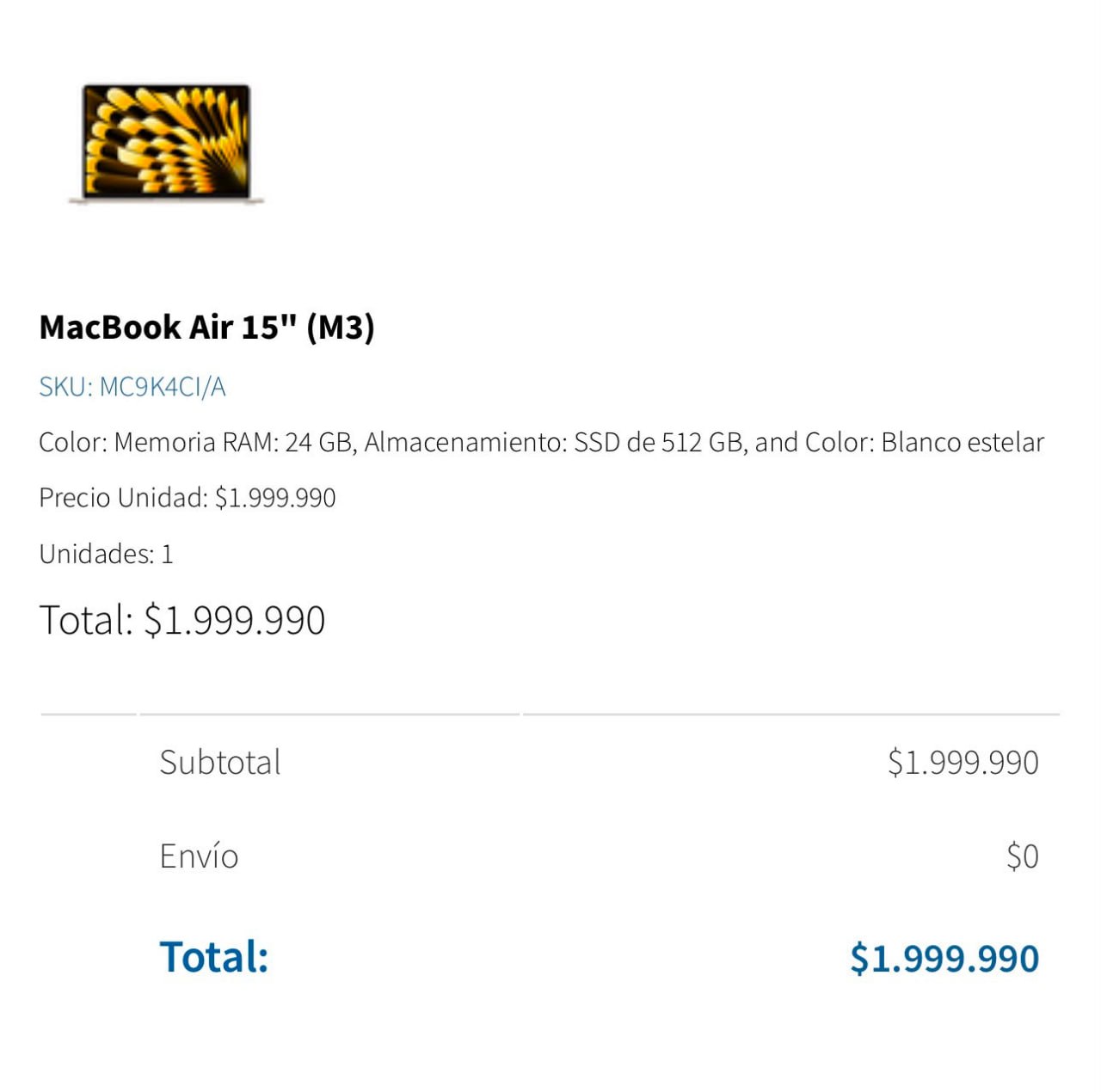 MacBook Air 15´ M3 24GB RAM 512 GB SSD - Imagen 8