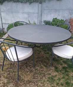 Juego comedor terraza 4 personas redonda