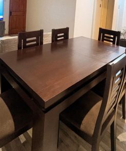 Juego de comedor extensible Roble con 6 sillas