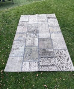 Alfombra patchwork tonos grises