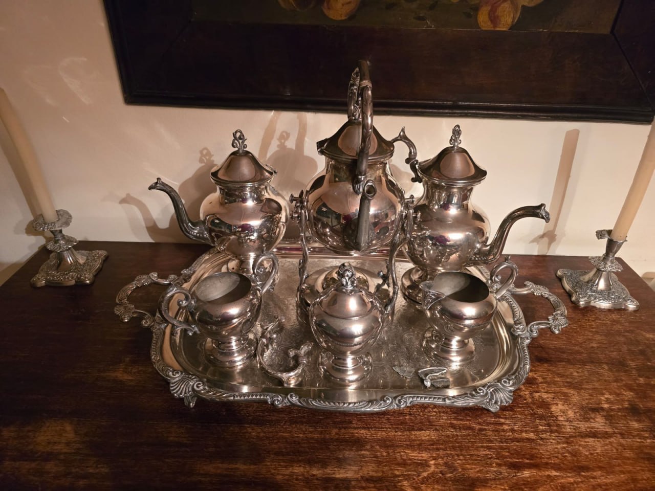 Juego de té plaqué 11 piezas