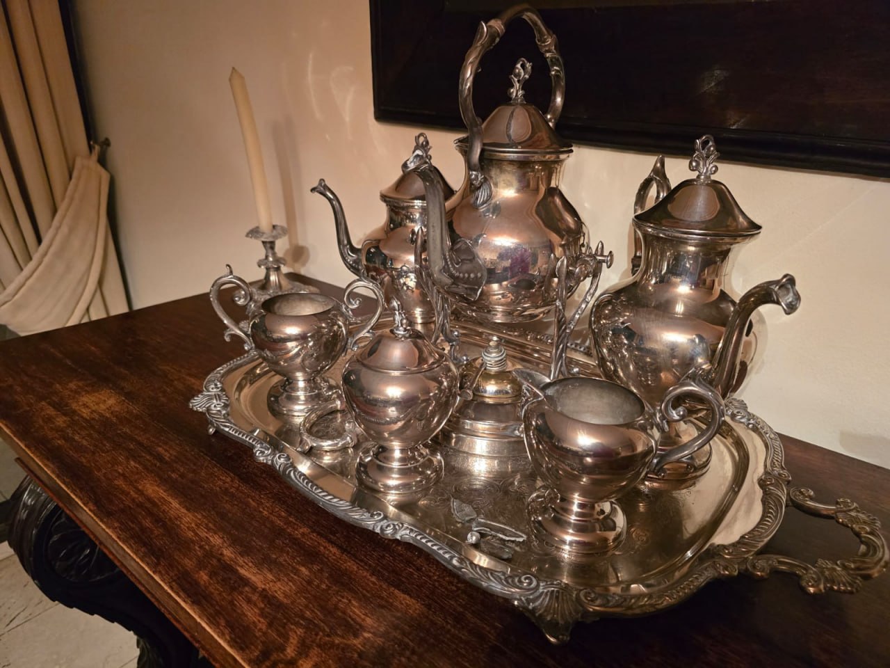 Juego de té plaqué 11 piezas