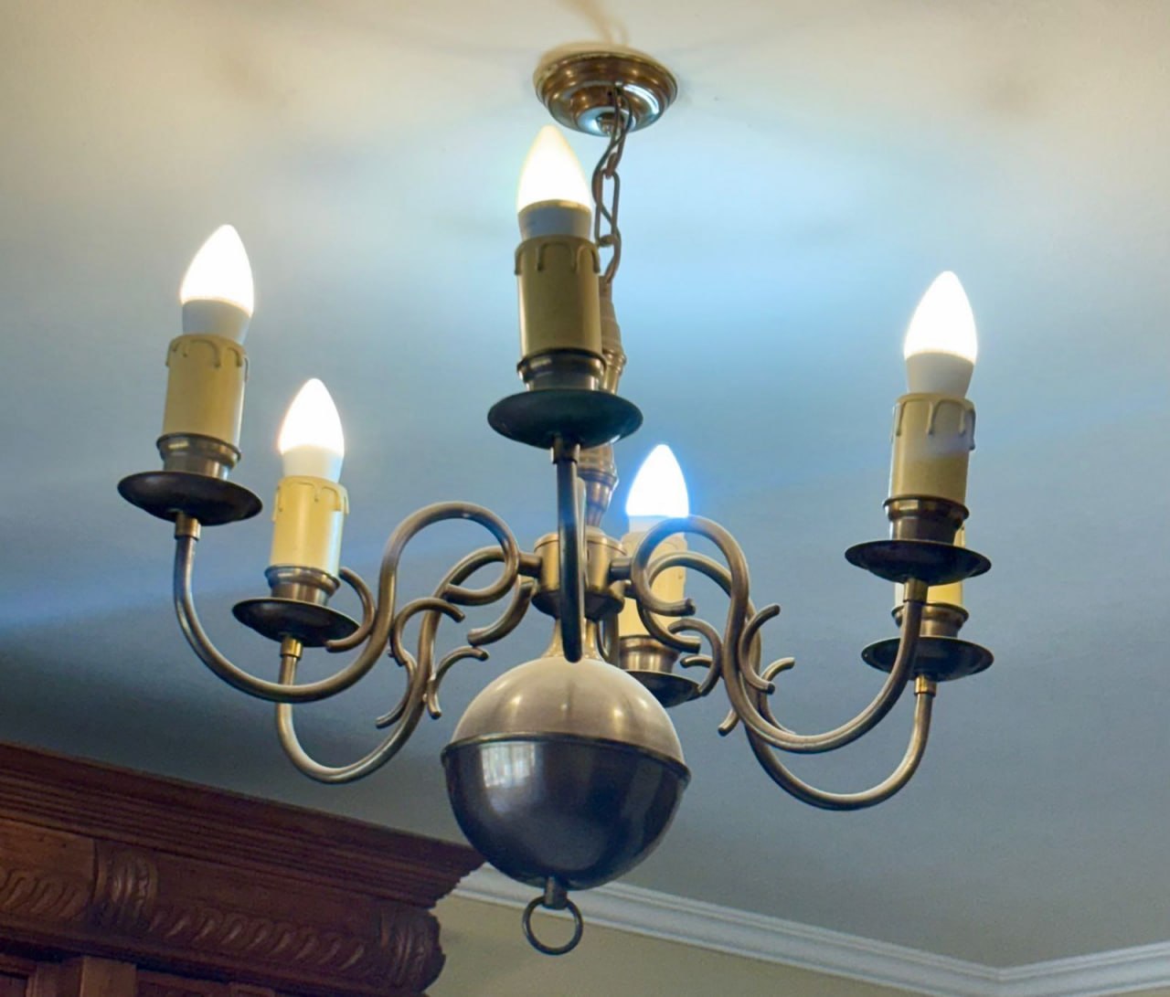 Lámpara techo 6 luces estilo holandés