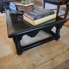 Mesa de centro madera maciza pintada negra