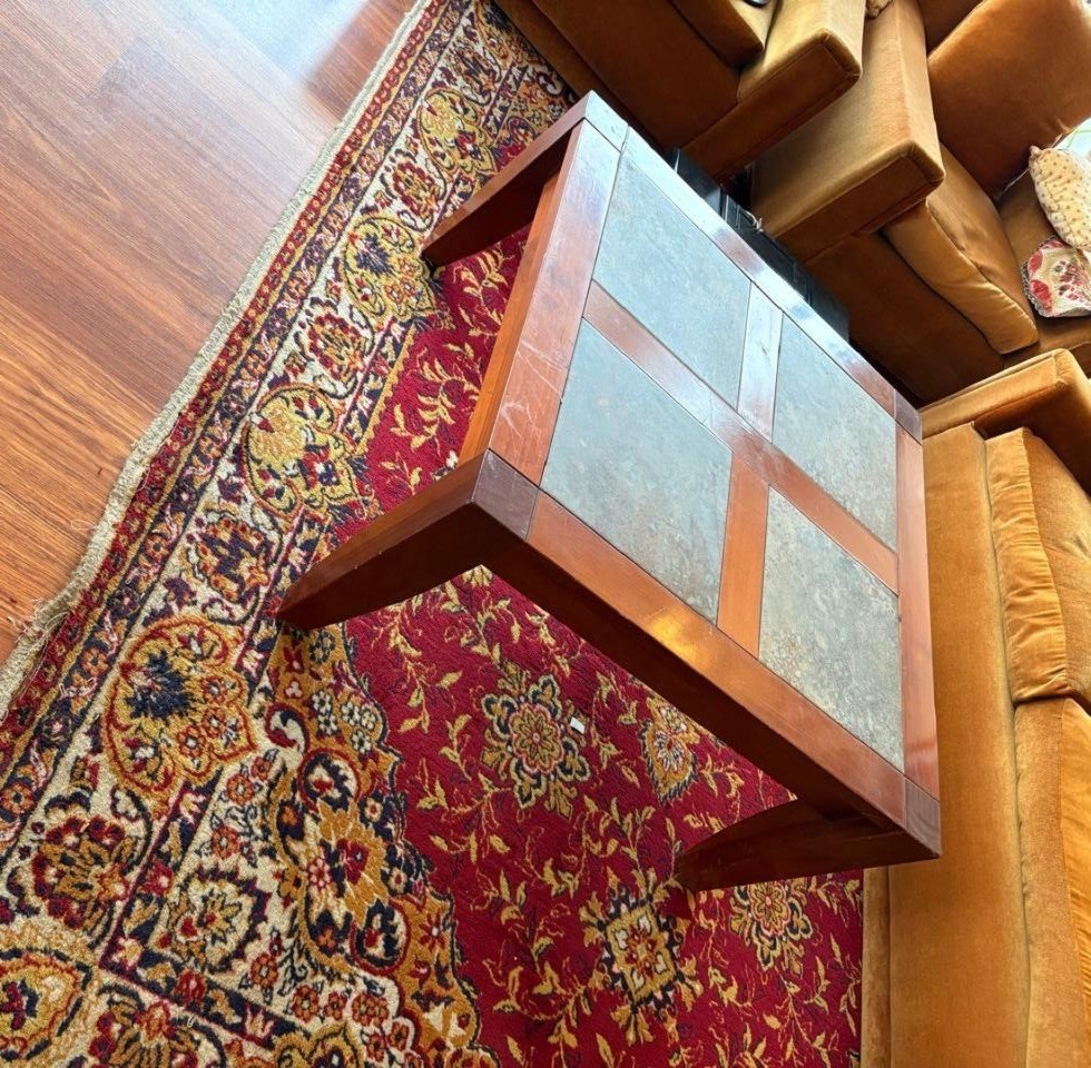Mesa de centro madera y piedra