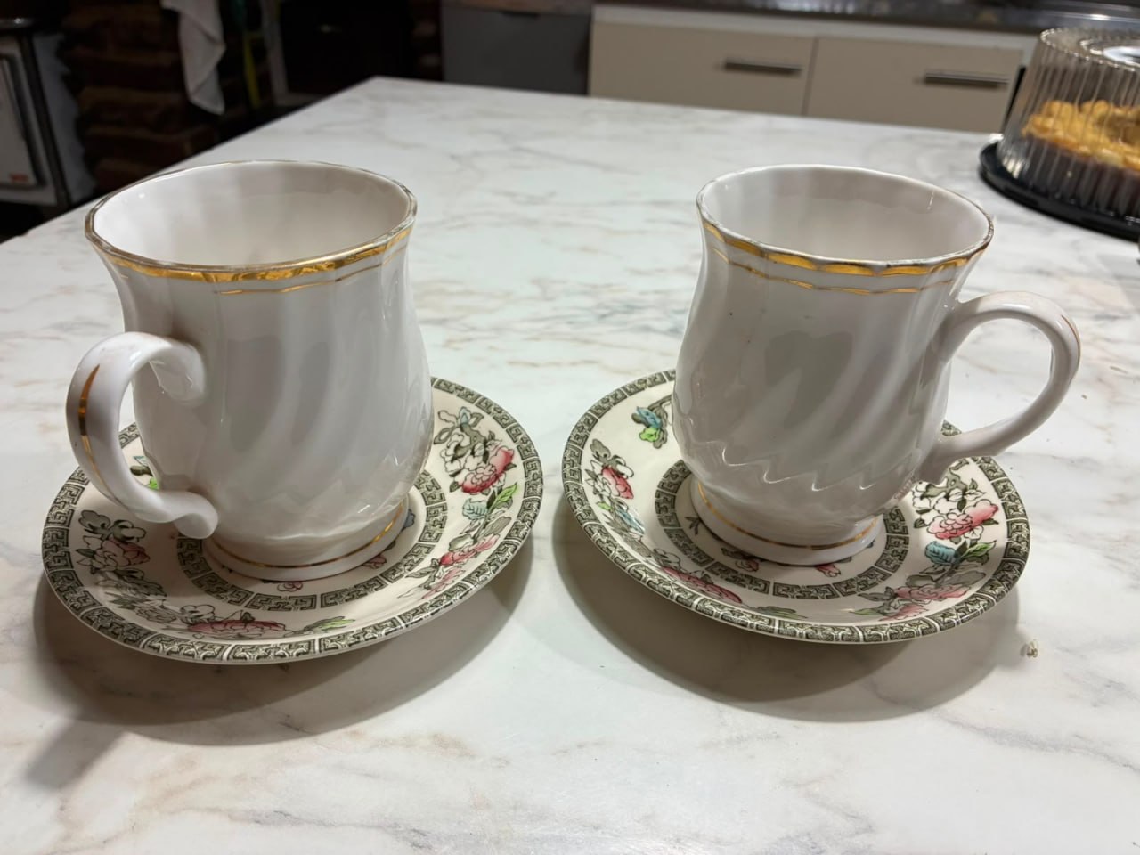 Set 2 tazas de té inglesas con plato