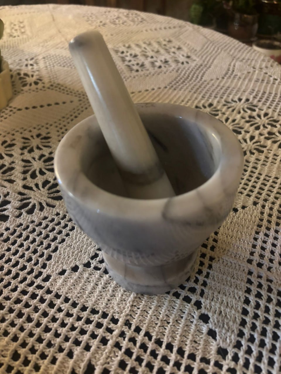 Set mortero, uslero y quesero mármol