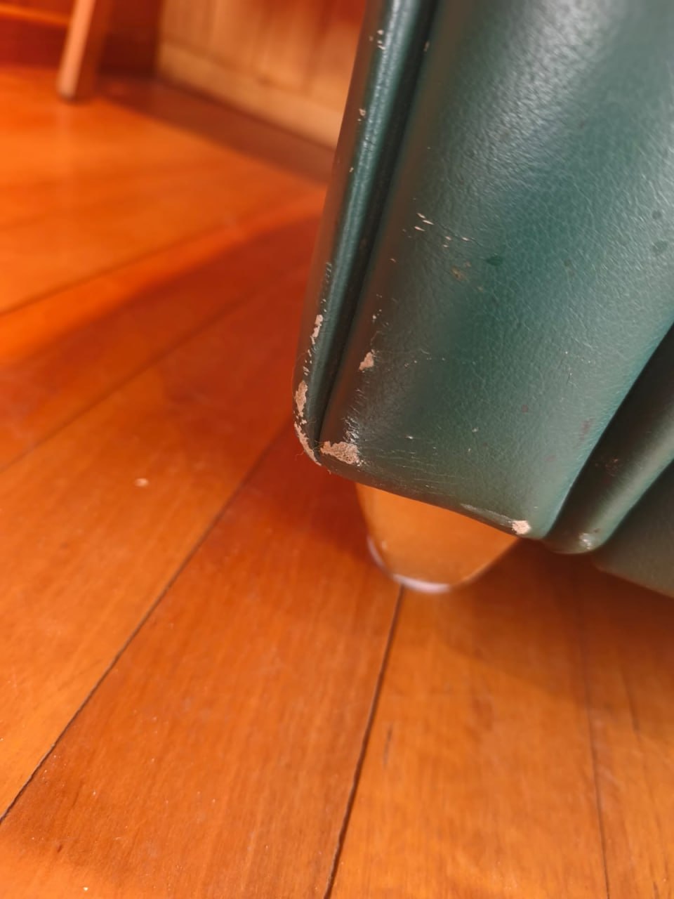 Sofá 2 cuerpos cuero Natuzzi verde