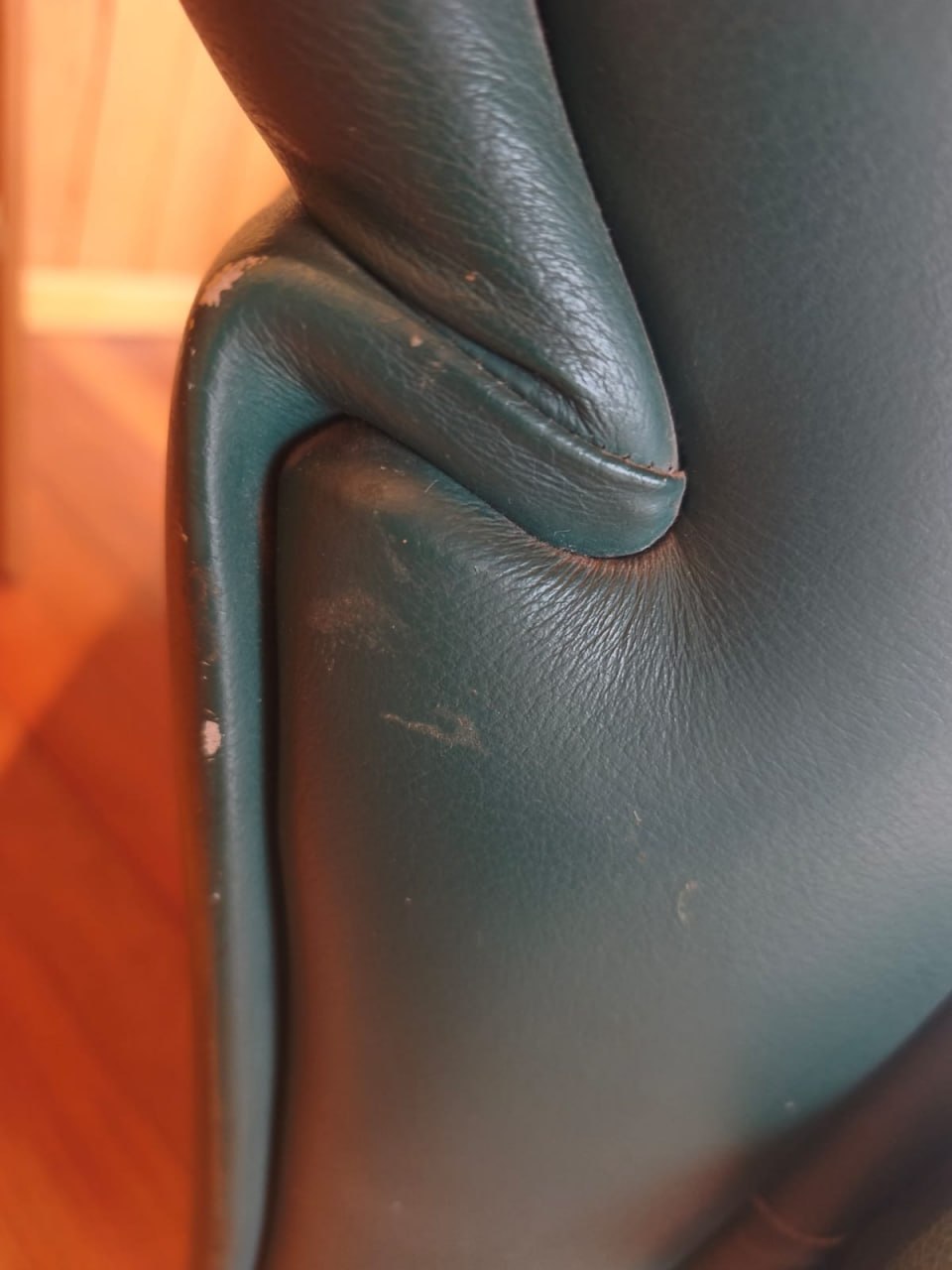 Sofá 2 cuerpos cuero Natuzzi verde