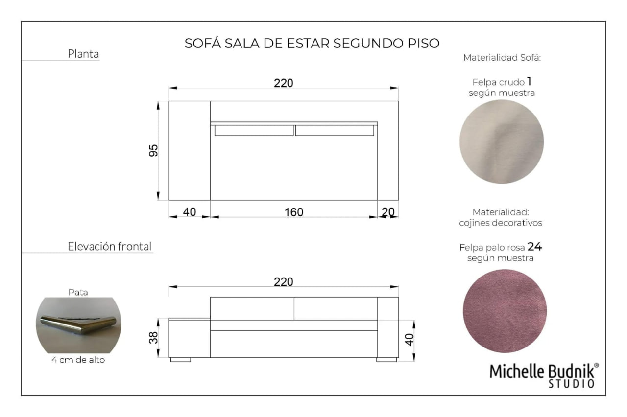 Sofá de 3 cuerpos Michelle Budnik Studio